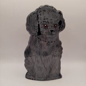 Nina Lyman Puppy Dog Ceramic Vase Signed Dogs By Nina Gray 9"